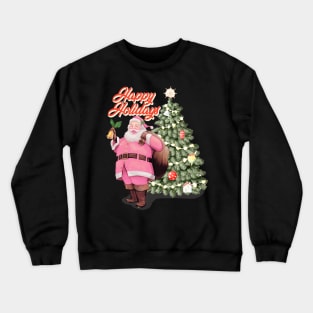 Retro Vintage Pink Santa Claus | Happy Holidays Crewneck Sweatshirt